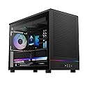 GAMDIAS Micro?Tower Gaming PC Case, Mesh Front Panel with RGB Strip & 3×120 mm Prebuilt Fans, Supports Dual 360 mm Radiators, Front?Mounted PSU