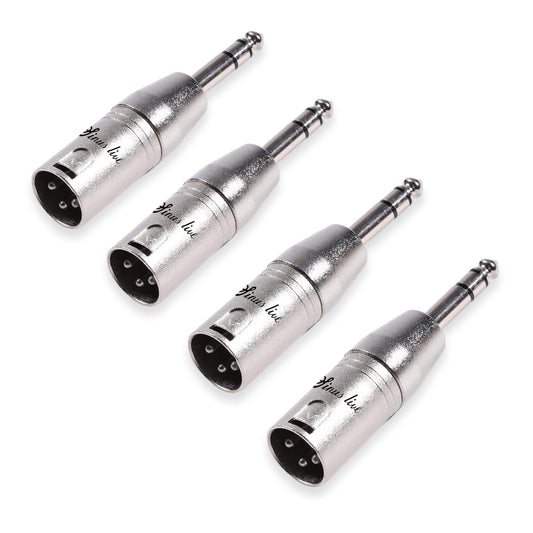 SINUS LIVE 4 Packs XLR Female Male to 1/4" TRS Adapter, Balanced XLR to Quarter Inch 6.35mm Male Adapters