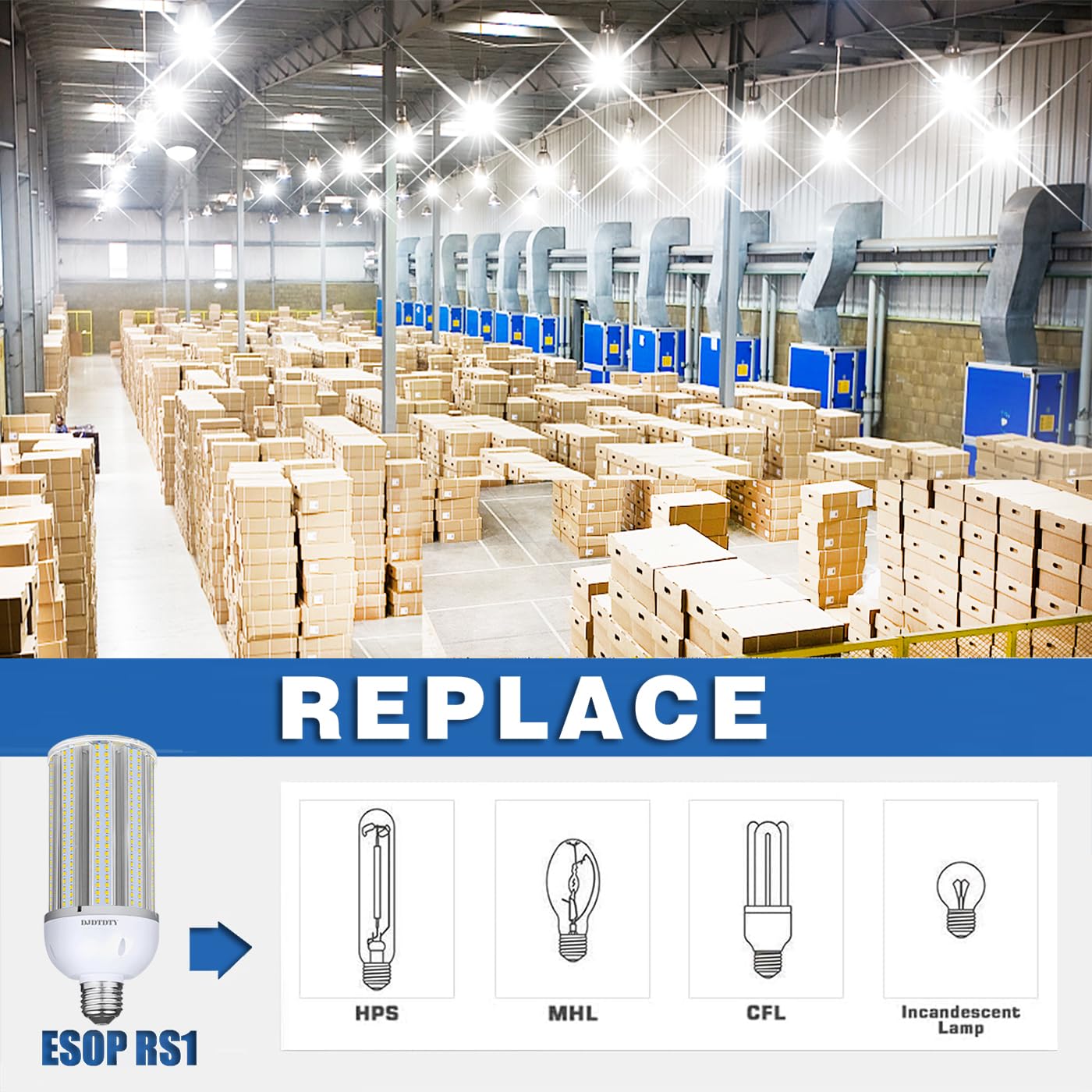 DJDTDTY 3-Pack is More economical?60W LED Light Bulb, E26 Base, 5000K 6000LM LED Bulb, Suitable for Garage Warehouse Workshop barn, Home Essential