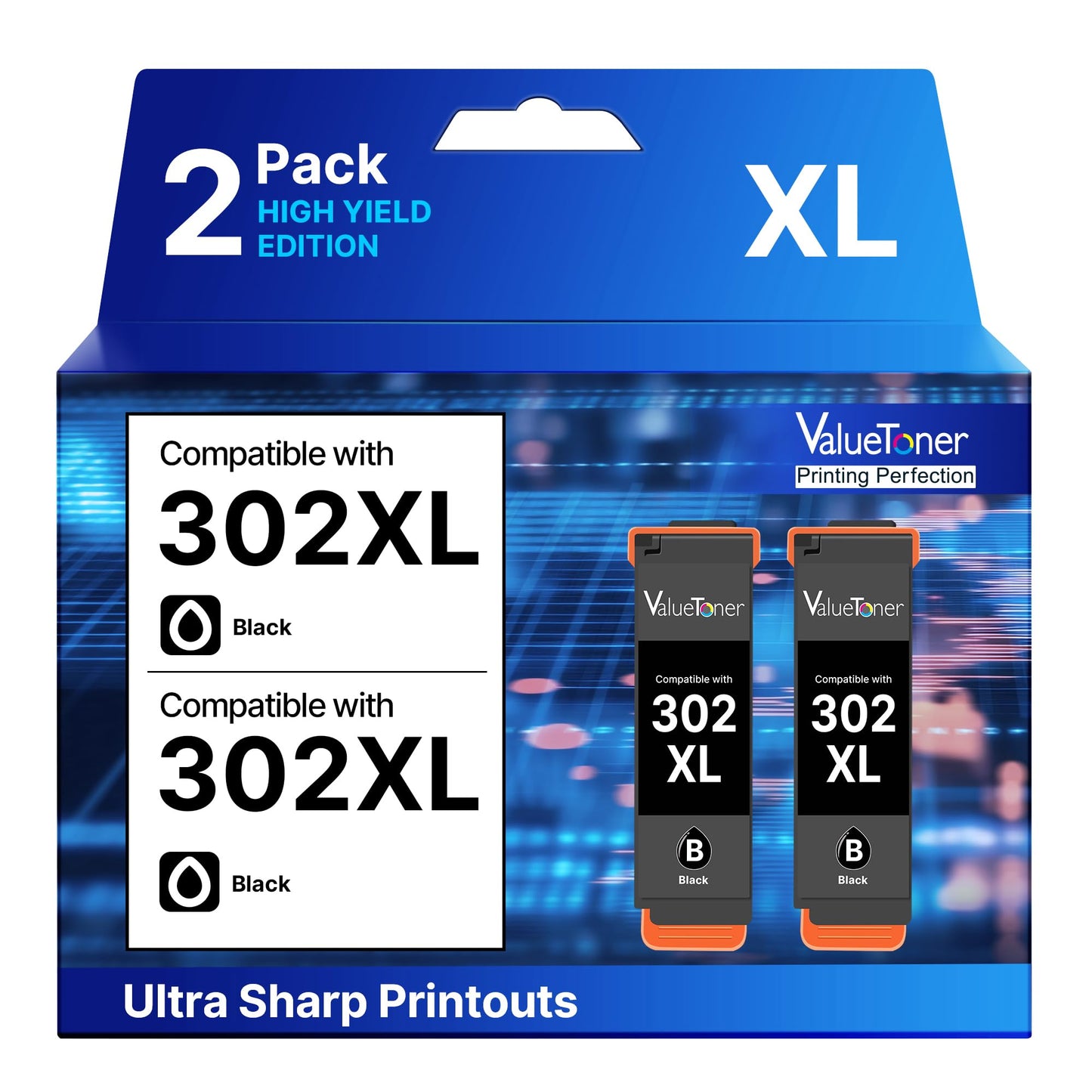 for 302XL 302 Ink Cartridges Multipack Remanufactured Replacement for Epson 302XL Ink Cartridges Combo Pack to use with Expression Premium XP-6100