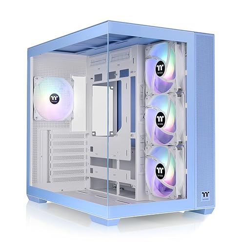 Thermaltake View 380 TG ARGB Hydrangea Blue ATX Case; 4x120mm ARGB Fans Included; Supports Hidden-Connector Motherboard; Front & Side Dual Tempered
