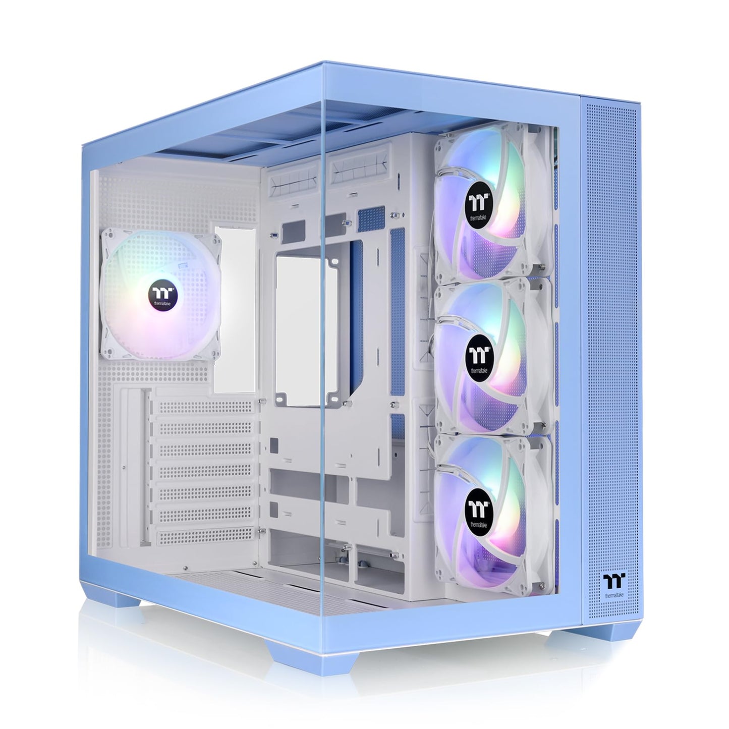 Thermaltake View 380 TG ARGB Hydrangea Blue ATX Case; 4x120mm ARGB Fans Included; Supports Hidden-Connector Motherboard; Front & Side Dual Tempered
