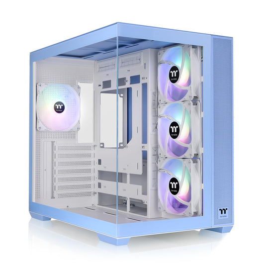 Thermaltake View 380 TG ARGB Hydrangea Blue ATX Case; 4x120mm ARGB Fans Included; Supports Hidden-Connector Motherboard; Front & Side Dual Tempered