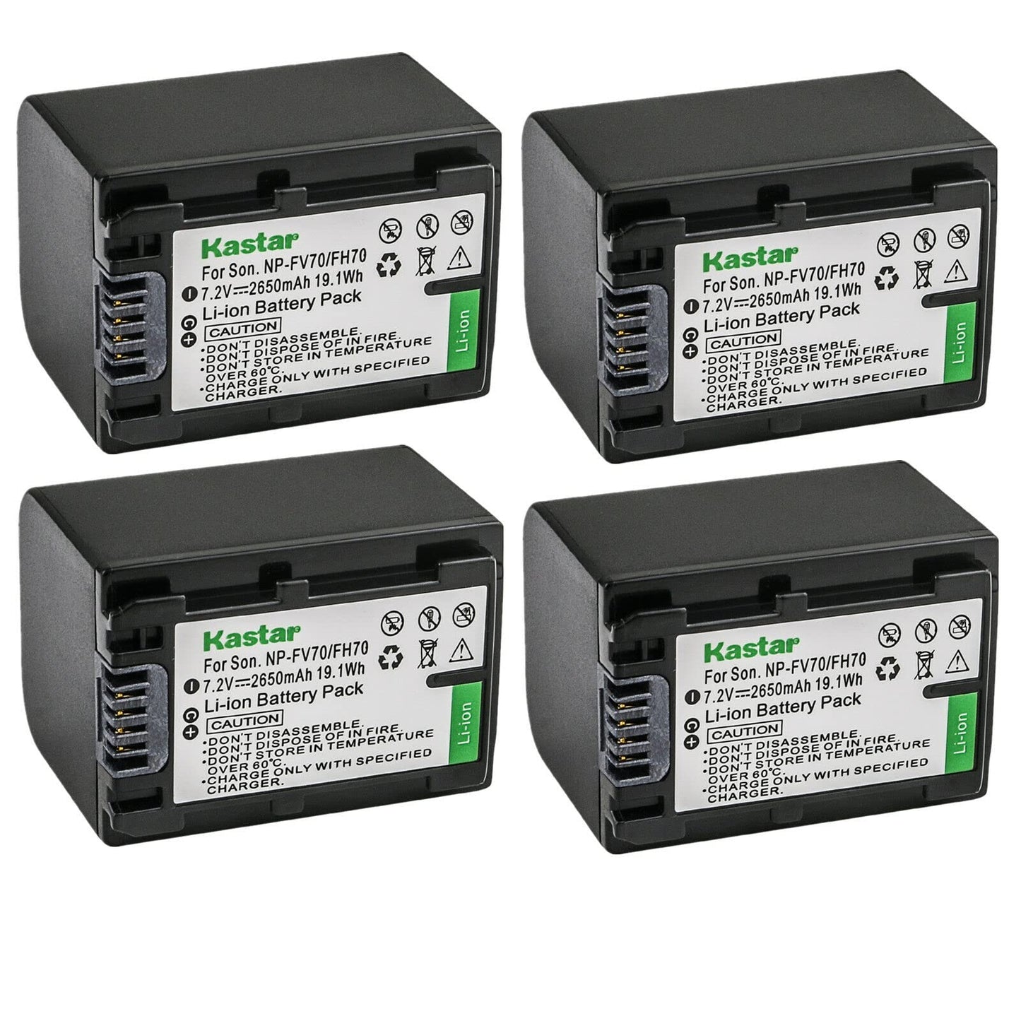 Kastar 4-Pack NP-FV70 Battery Replacement for Sony HDR-PJ200, HDR-PJ220, HDR-PJ230, HDR-PJ260, HDR-PJ26, HDR-PJ30, HDR-PJ320, HDR-PJ330, HDR-PJ340