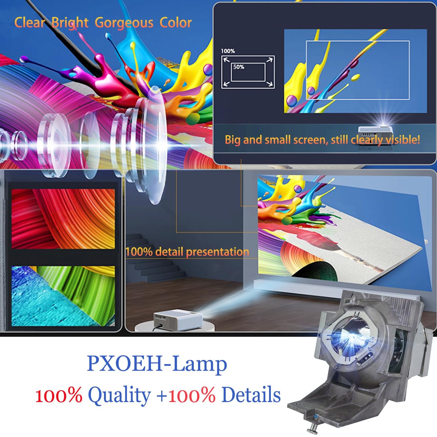 PXOEH A+ Quality RLC-117 Replacement Projector Bulb Lamp for Viewsonic PG705HD PG705WU PX727-4K PX747-4K with Housing