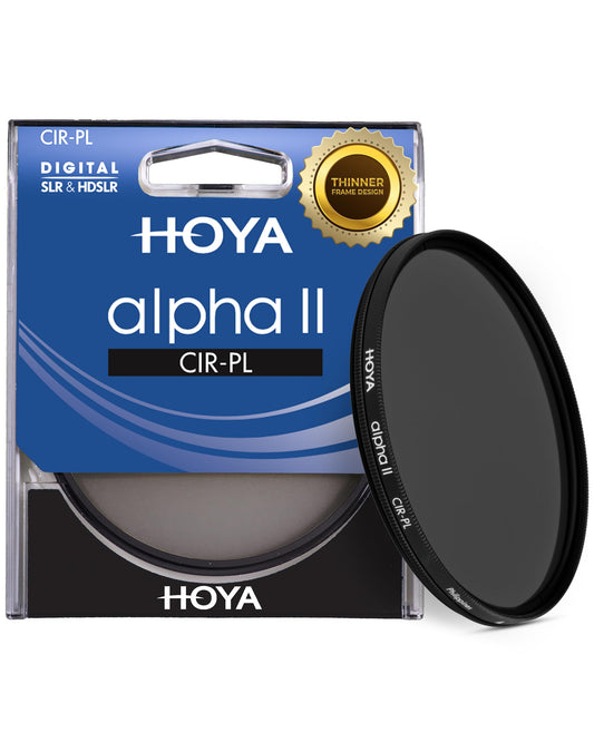Hoya Alpha II 52mm Polarizing Filter - Enhanced Glass for Clarity & Vibrant Colors, Circular Polarizer w/Thinner Frame to Reduce Vignetting, Rotating