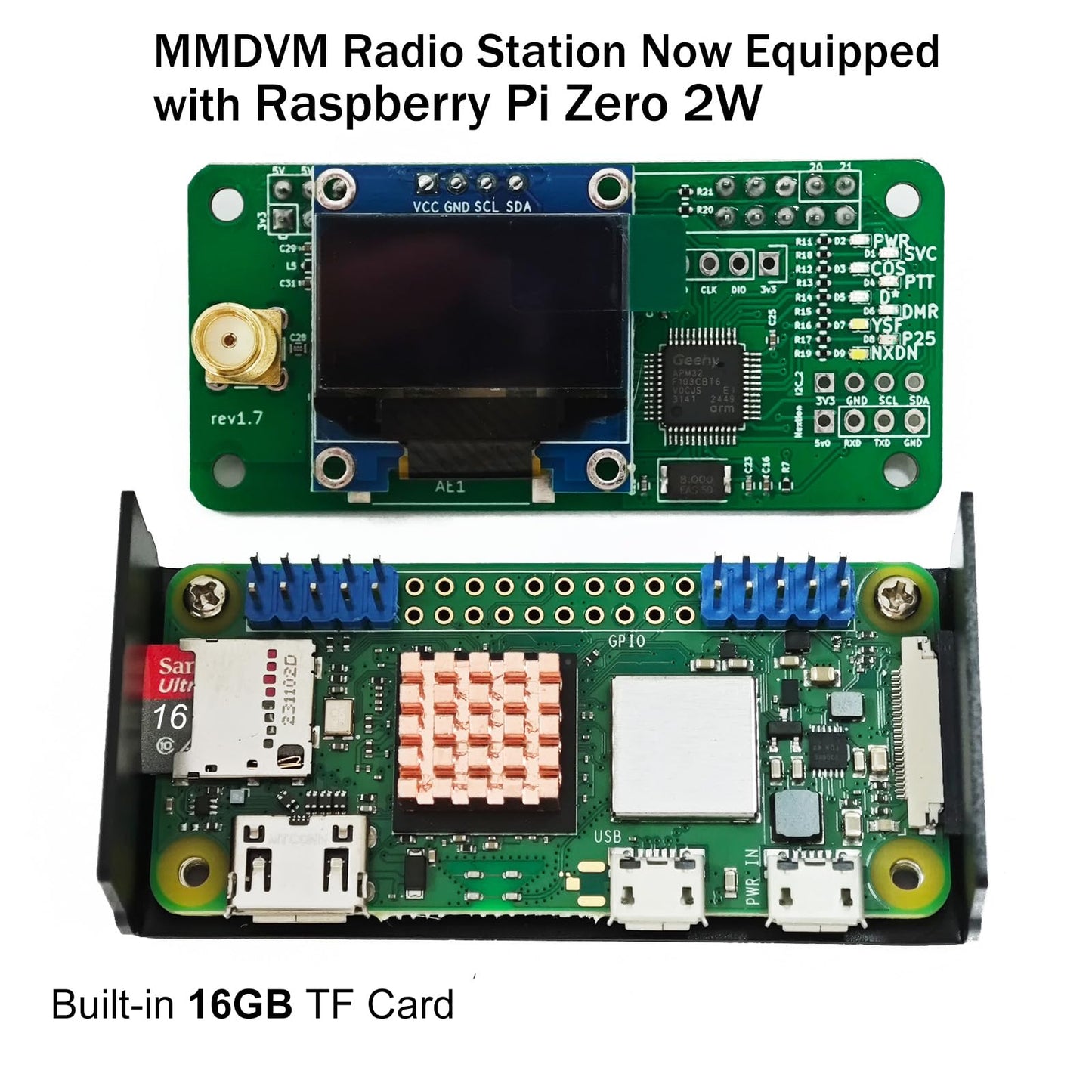 AURSINC MMDVM Hotspot Spot Radio WiFi Digital Voice Modem Work Contained with Raspberry Pi Zero 2W with Firmware V4.1.5 UHF VHF, Supports C4FM YSF