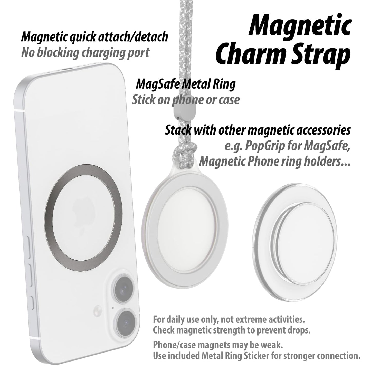 Compatible with Magsafe Accessories, Dual-Sided Magnetic Phone Ring Holder for Storing Magnetic Accessories Compatible with Popsockets, Purple