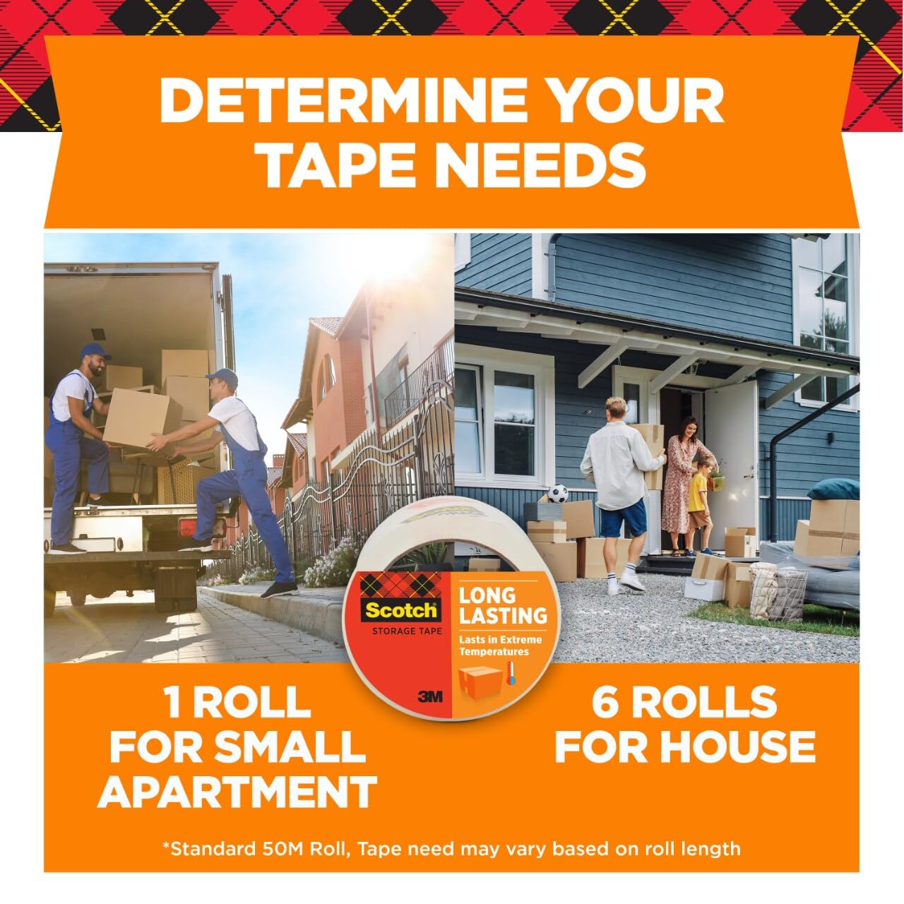 Scotch Long Lasting Shipping and Storage Tape with Dispenser, 1.88 in. X 54.6 Yd., 4 -Pack