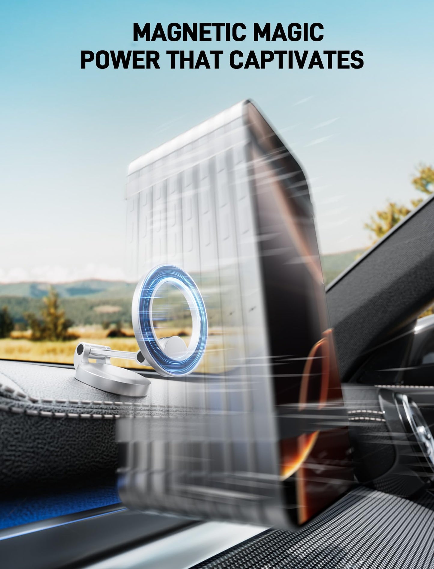 for MagSafe Car Mount, [42 Strong Magnet & 360° Rotation] Ultra Magnetic Car Phone Holder, Magnetic Phone Holder for Car Mag Safe Car Mount Fit