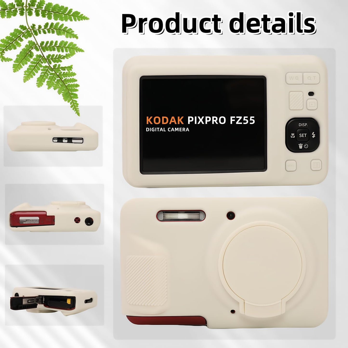SZHSYJY Case for Kodak PIXPRO FZ55,FZ55 accessories,Soft Silicone Protective Case Removable Lens Cover,Comes with 2 Screen Protectors and 1 Wrist