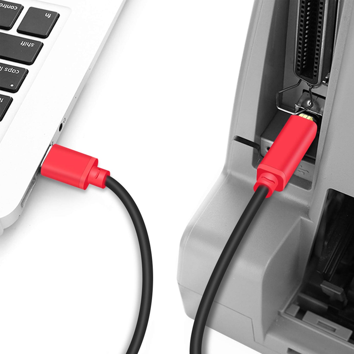 Tan QY Printer Cable 12Ft, USB 2.0 High Speed Gold-Plated Connectors Printer Scanner Cable Cord A Male to B Male for HP, Canon, Lexmark, Dell, Xerox