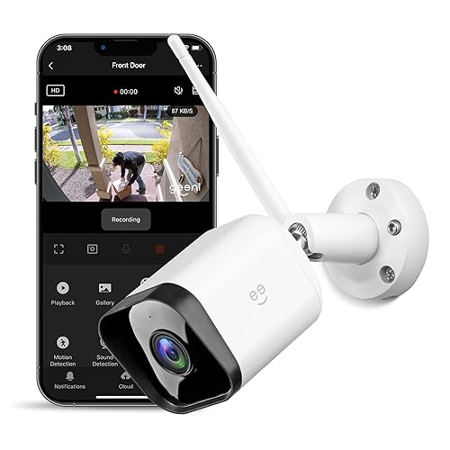 Geeni Hawk 3 1080P Outdoor Security Camera - 1-Pack Weatherproof Outdoor Cameras for Home Security Motion & Sound Detection and Night Vision, Supports