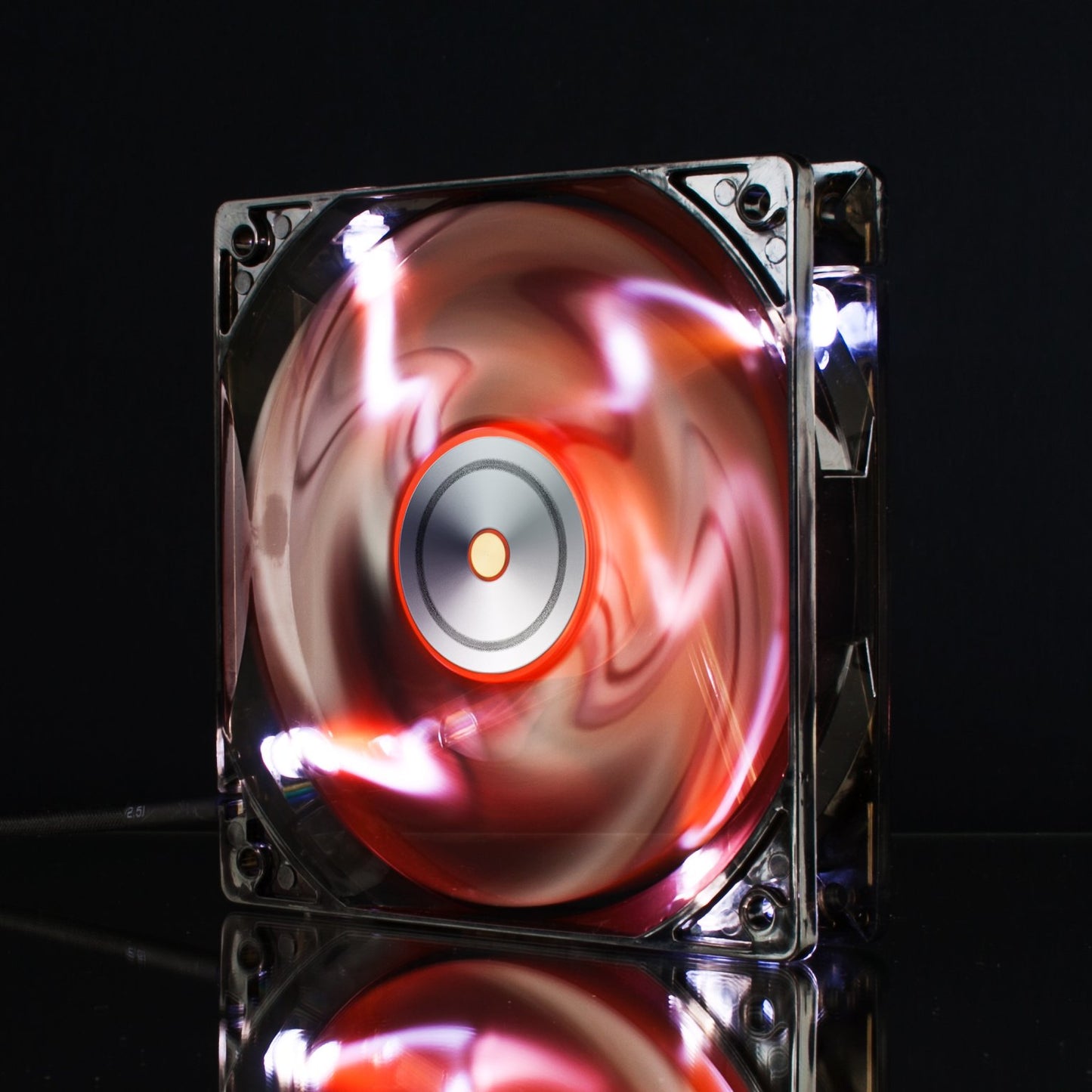 Xigmatek 120mm Orange Blade White LED Copper Bushing Axis Cooling Fan XAF-F1253