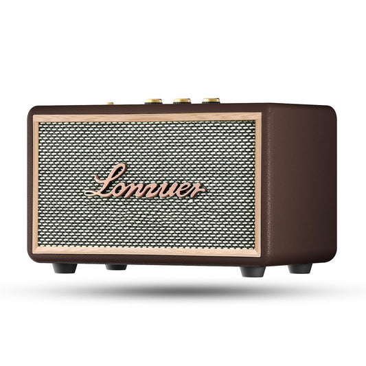 Lonzuer Retro Wooden Portable Wireless 10000mAh Battery Loud Bass Subwoofer TWS Bluetooth Speaker with AUX Input, SD Card Slot, USB Port for Outdoor