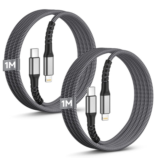 USB C to Lightning Cable 3ft 2Pack,[Apple Mfi Certified] iPhone Charger Cord Braided Type c Lightning Cable Fast Charging,Power Delivery USB C iPhone…