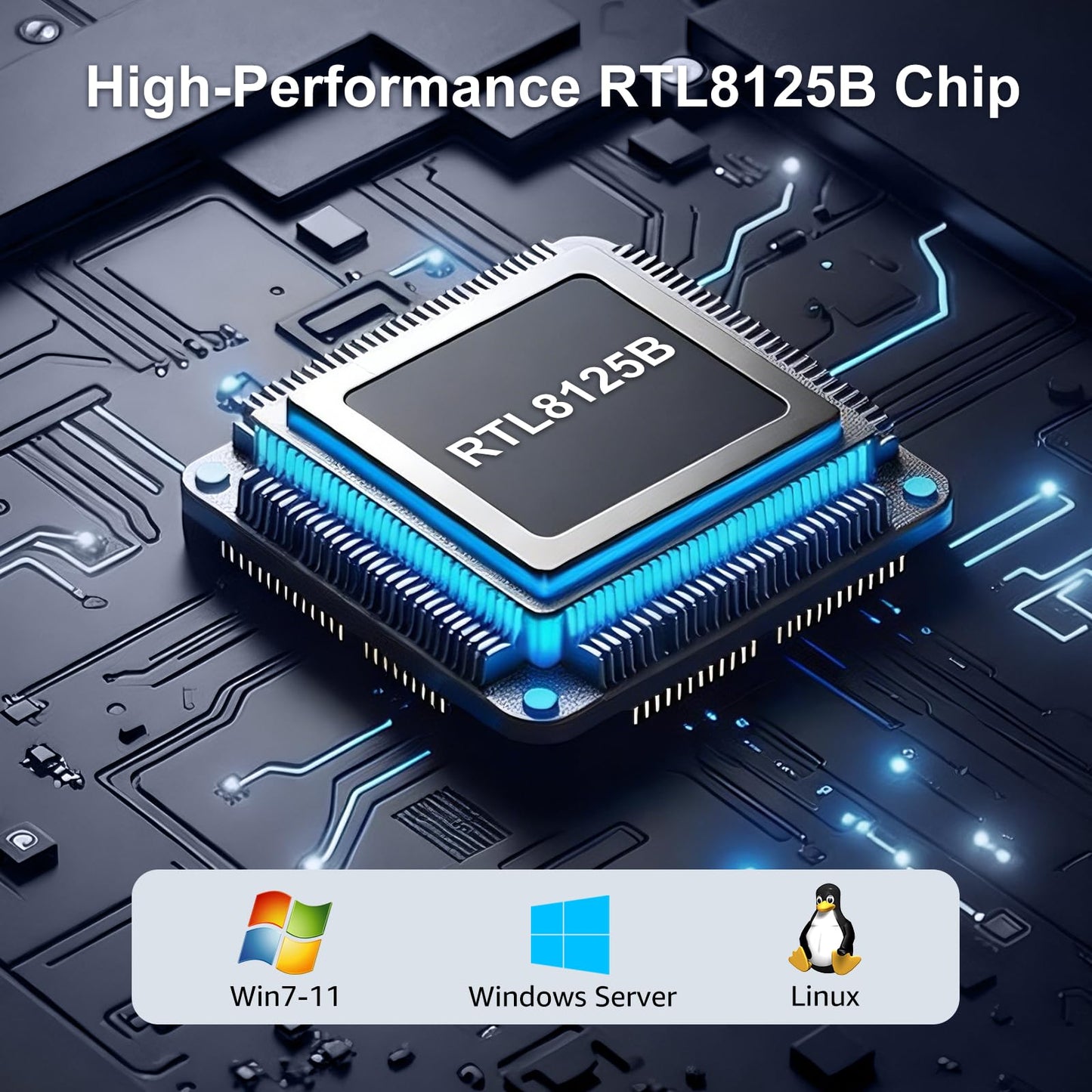 2.5Gb PCIe Network Card, VunLink Multi-Gigabit 2.5G Ethernet Card, Realtek RTL8125B LAN Adapter, 2.5Gbps/1Gbps/100Mbps NIC Card for Desktop PCs