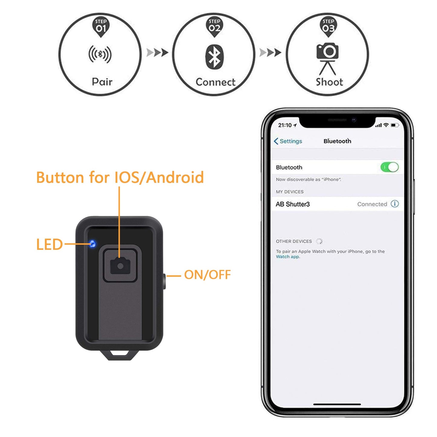 Phone Tripod, LINKCOOL 42 inches Portable Adjustable Cell Phone Tripod Stand with Phone Mount & Wireless Control Remote for iPhone/Android Smartphone