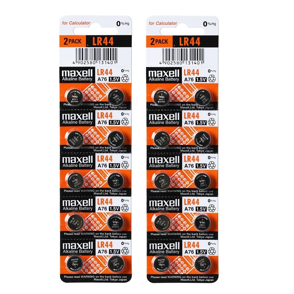 2 X 10 pack MAXELL AG13 LR44 357 button cell battery Hologram (20 Batteries Total)
