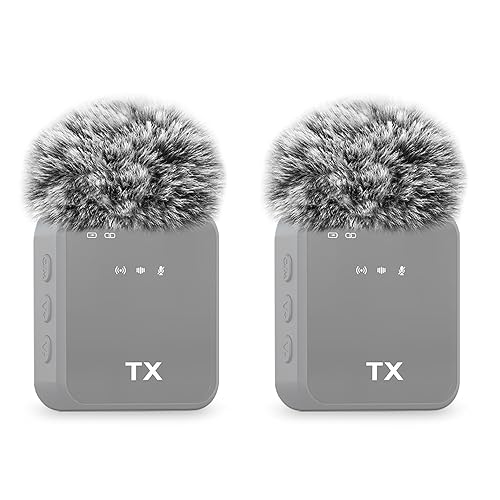 JCMOYUTY for PQRQP 3 in 1 Microphone GT19 Windscreen Wireless Lavalier Microphone Deadcat Furry Cover, 2-Pack Grey Wind Screen Accessory