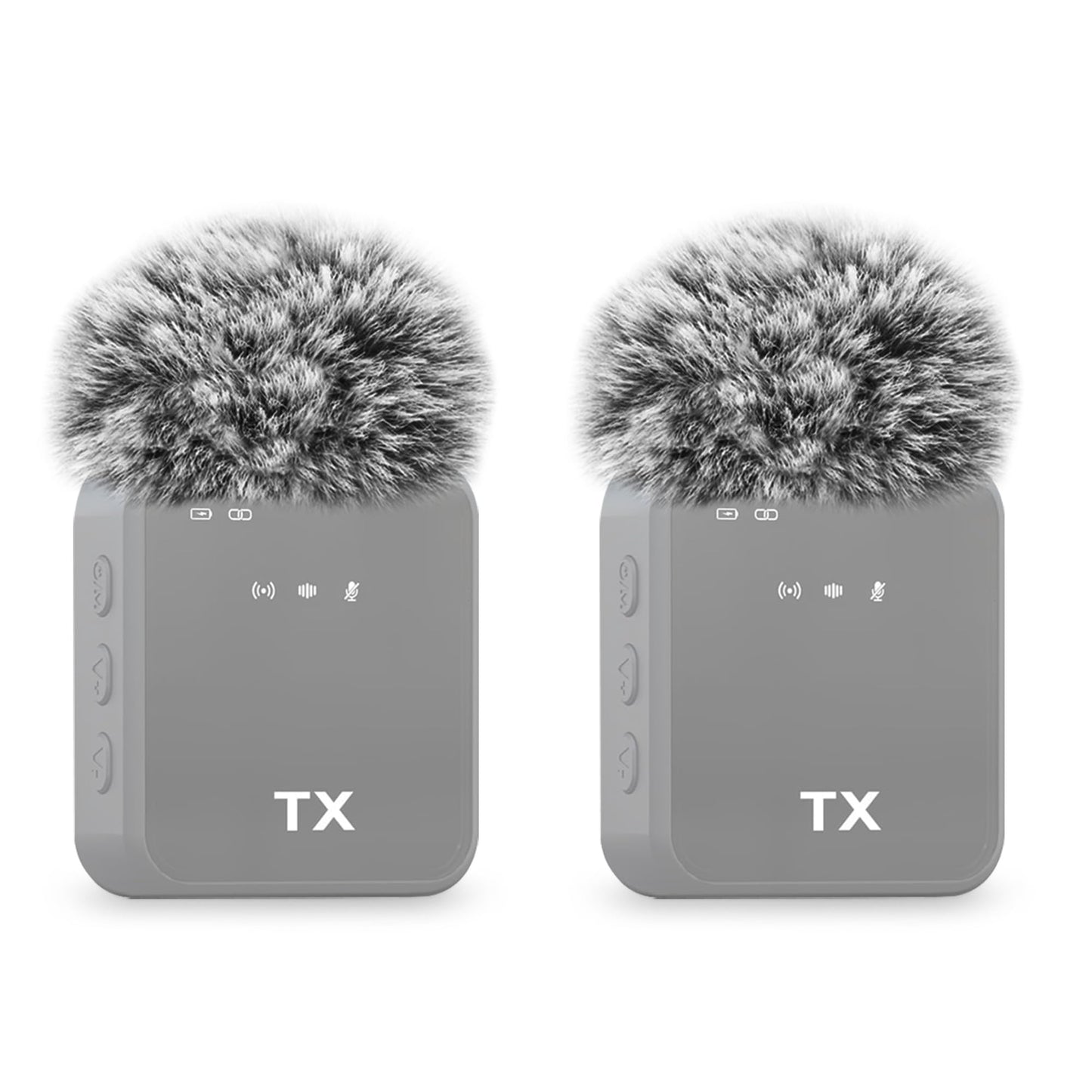 JCMOYUTY for PQRQP 3 in 1 Microphone GT19 Windscreen Wireless Lavalier Microphone Deadcat Furry Cover, 2-Pack Grey Wind Screen Accessory