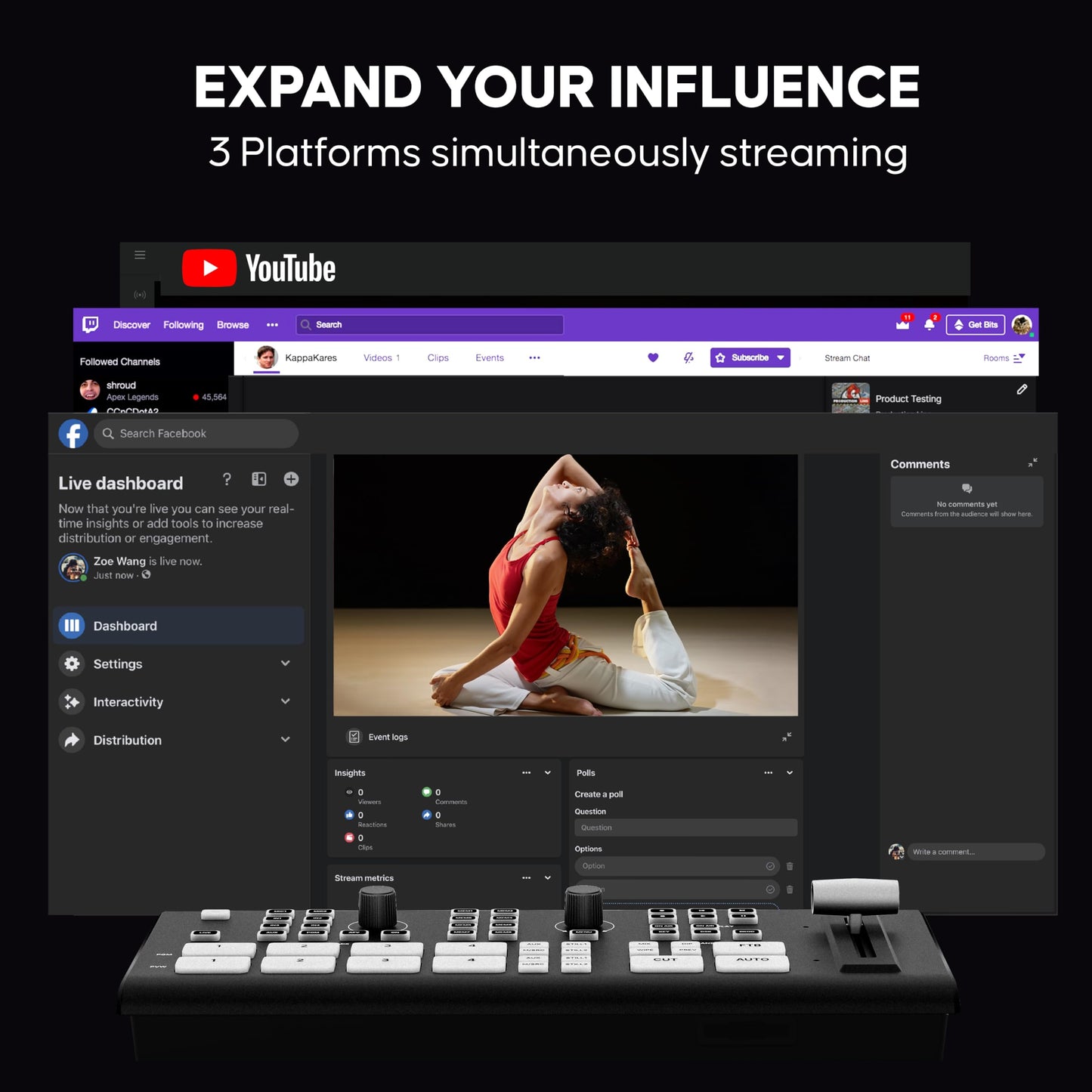 Osee GoStream Deck HDMI Pro Live Streaming Multi Camera Video Mixer Switcher with NDI Updatable