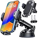 [True Upgrade for Safety] YRU Car Phone Holder Mount [Patent & Military-Grade] Dashboard Cell Phone Holder for Car Vent Windshield Phone Stand