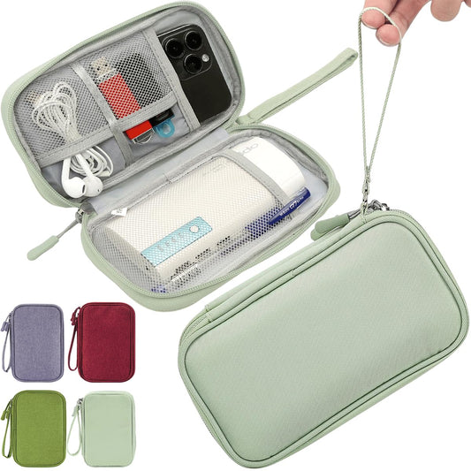 CAAORDKSO Small Cable Organizer Bag, Travel Cord Charger Organizer Case Waterproof Accessories Pouch, Electronic Carrying Case Bag for Cable, Cord