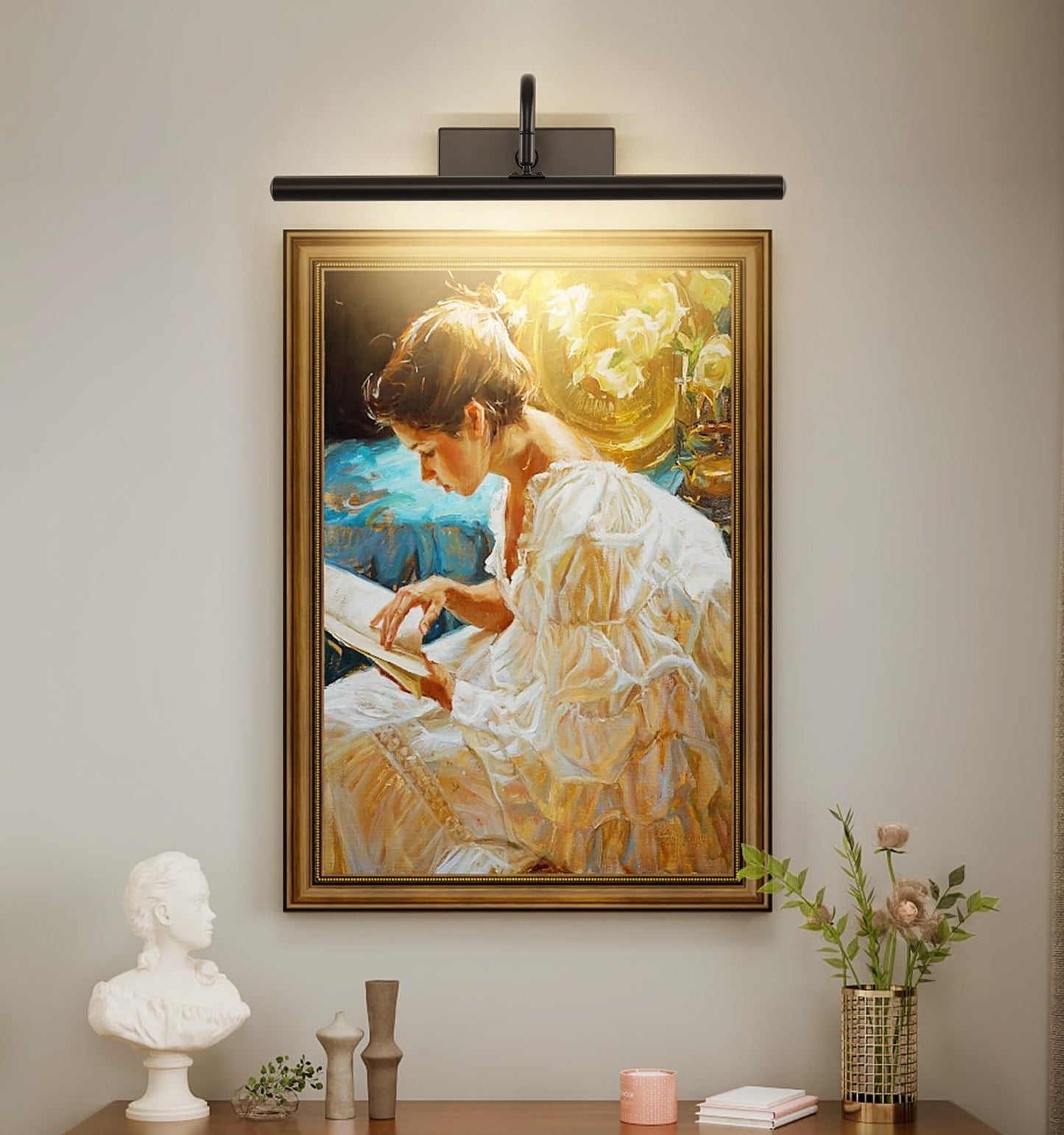 MKBNG Picture Light,10000mAh Picture Lights for Wall with Remote,15.75 inch Art Light for Paintings, Gallery Lighting for Photo,Mirror,Artwork