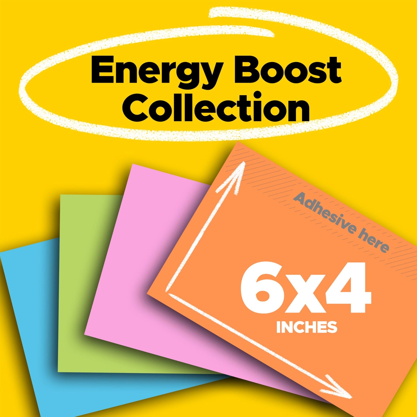 Post-it Super Sticky Notes, 6 x 4 in, Neon Fizz, 8 Pads, 45 Sheets/Pad