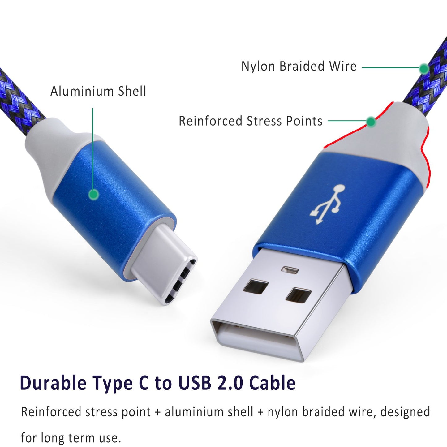 10ft USB C Cable, 3 Pack Type C Fast Charging Cable,Nylon Braided USB A to USB C Phone Charger Cables for iPhone 16 15 Pro Max Plus,Samsung Galaxy S25