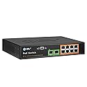 BV-Tech 8 Gigabit PoE+ Ports with 2 Enthernet Uplink, 130W, 802.3af/at POE-SW802G