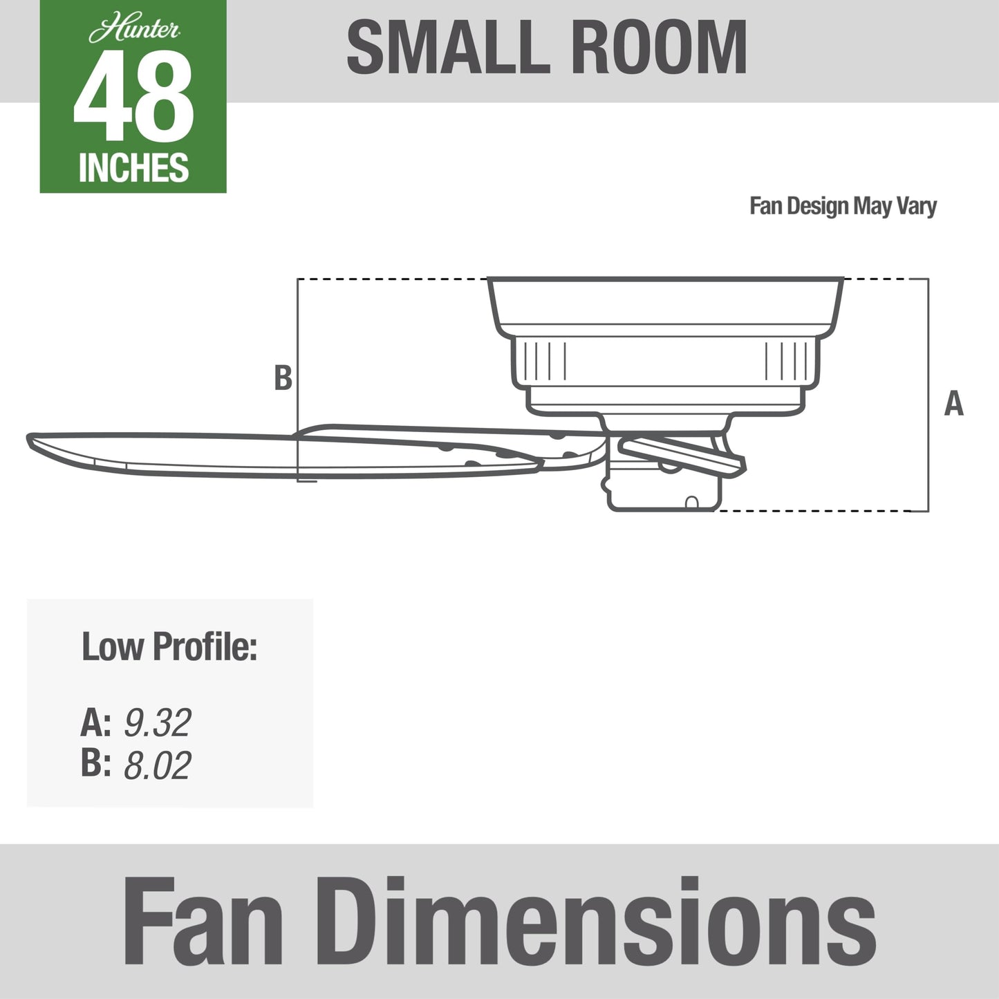 Hinter Fan 48" Outdoor Hugger Ceiling Fan in White with 5 White Plastic Blades (Renewed)