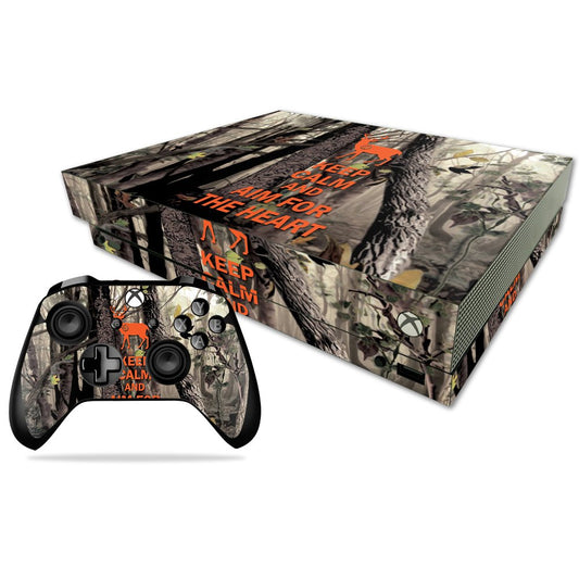 MightySkins Skin Compatible with Microsoft Xbox One X - Deer Hunter | Protective, Durable, and Unique Vinyl Decal wrap Cover | Easy to Apply, Remove