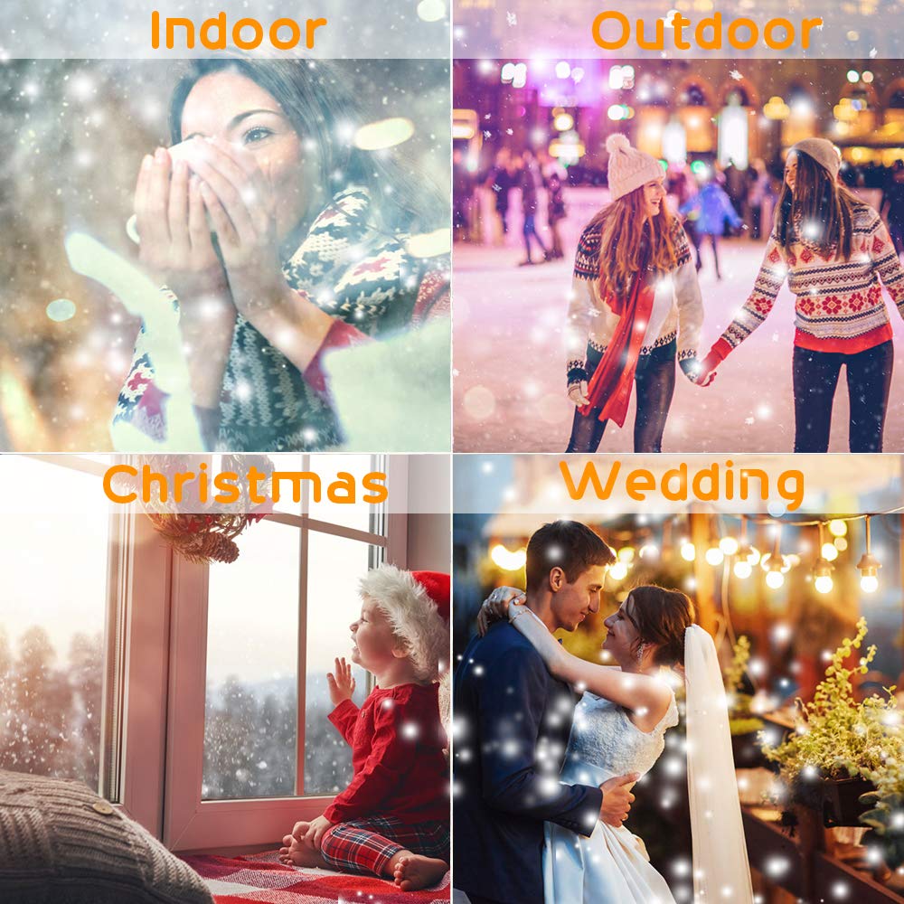 Christmas Snowfall Lights Projector Outdoor,Indoor Holiday Projector Lights with Remote Control, Rotating Snow Falling Projector Lamp for Halloween
