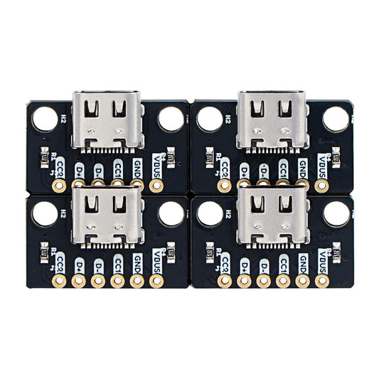 Treedix 4pcs USB Type-C Breakout Board Serial Basic Breakout Female Connector Immersion Gold PCB Converter Board
