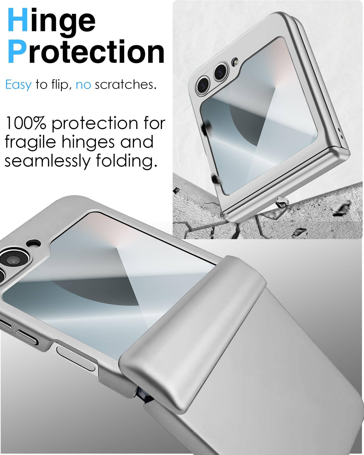 STORMTAL for Samsung Galaxy Z Flip 6 Case, Hinge Protection, Built-in Screen Protector, Wireless Charging, Slim Rugged Phone Protective Case