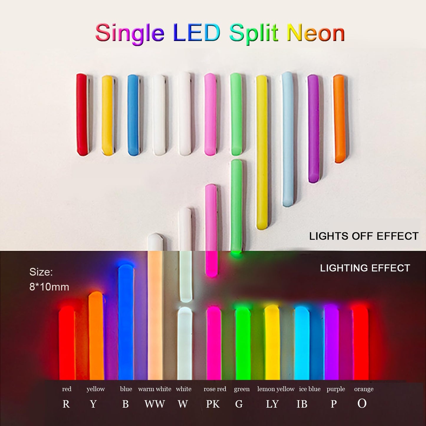 JARBIH Separated Neon Flexible LED Light Strip Cover, 16.4ft 8mm Wear Free DIY Bendable Silicone Diffuser Cover with 2 Pcs Neon Light Cutter, RGB