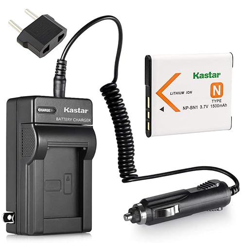 Kastar NP-BN1 Rechargeable Battery, AC/DC Rapid Charger and Car Charger Adapter Replacement for Sony DSC-TX5, DSC-TX7, DSC-TX9, DSC-W310 DSC-W320