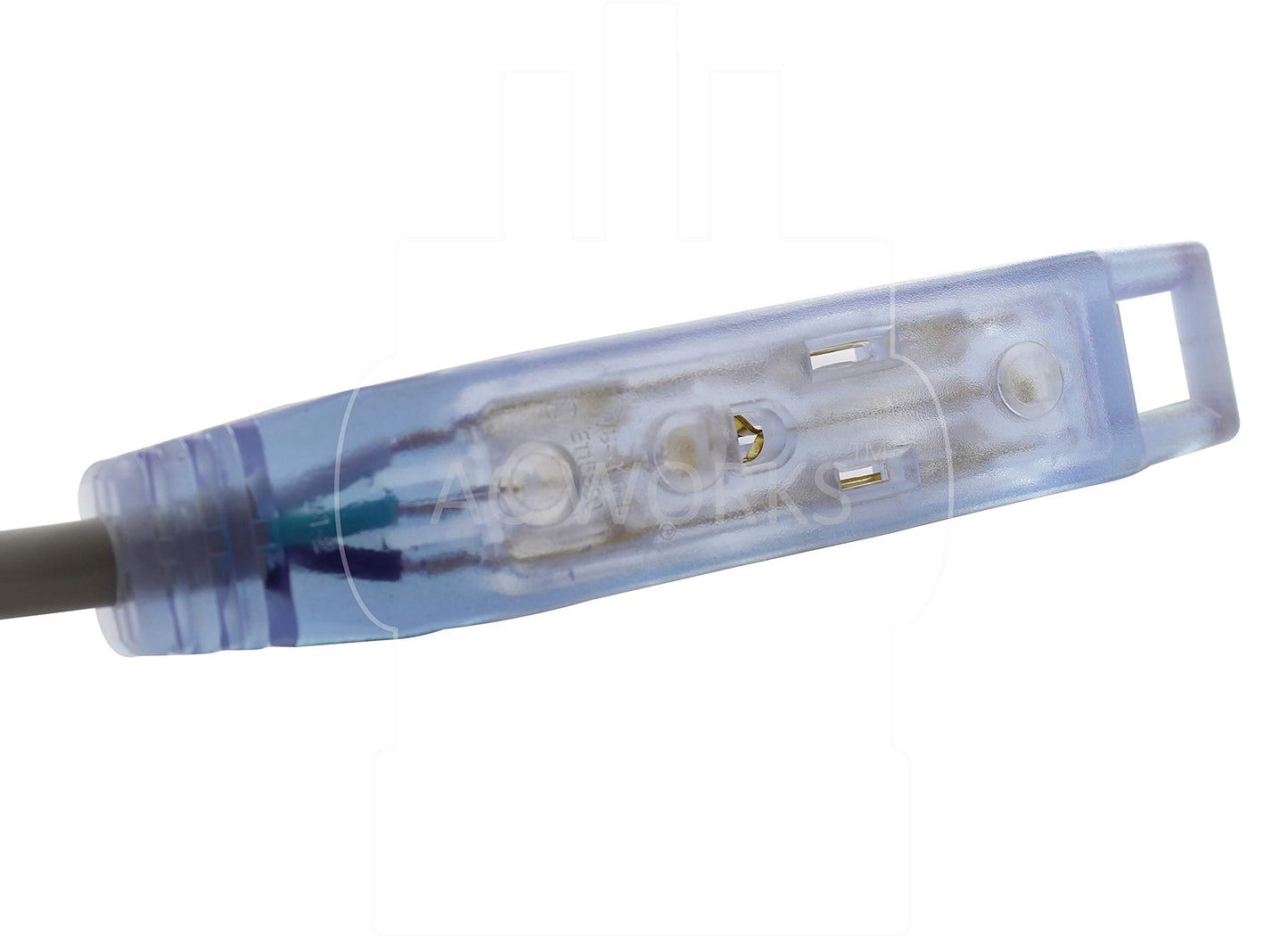 AC WORKS [C14B515-018 IEC C14/ Sheet E IT Plug to Bar Style Household Power Strip Tri-Outlet