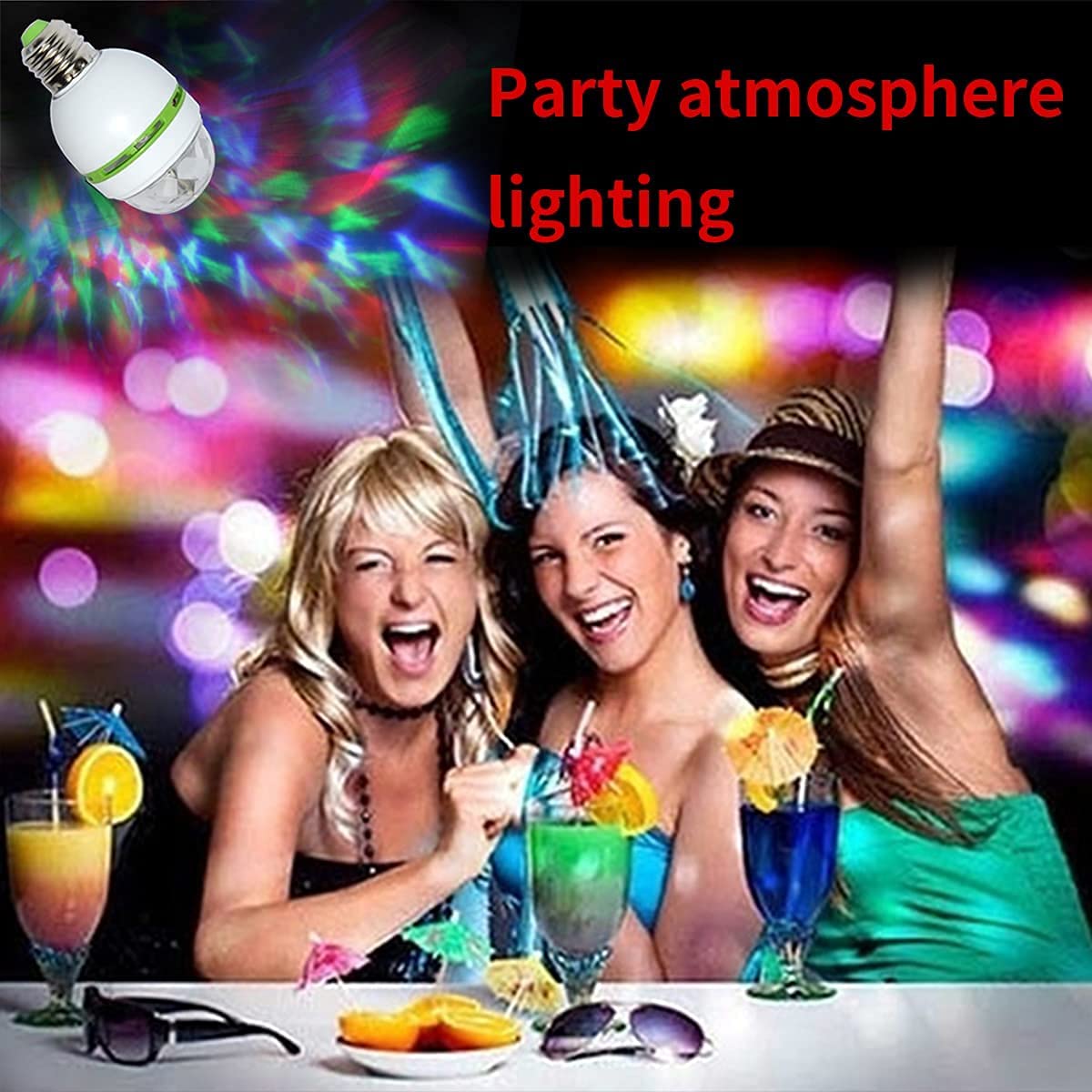 Swovo 2 pcs LED Ball Bulb Lamp, 3W E27 LED RGB Crystal Rotating Stage Bulb