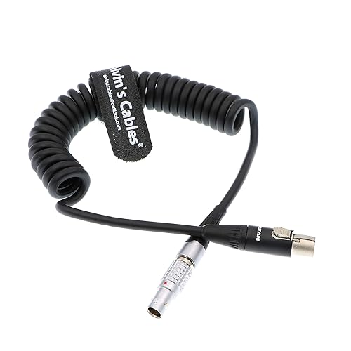Alvin's Cables ARRI Z-CAM Camera 12V Power Cable for TV Logic Monitor 2 Pin Male to Mini XLR 4 Pin Female Coiled Cable