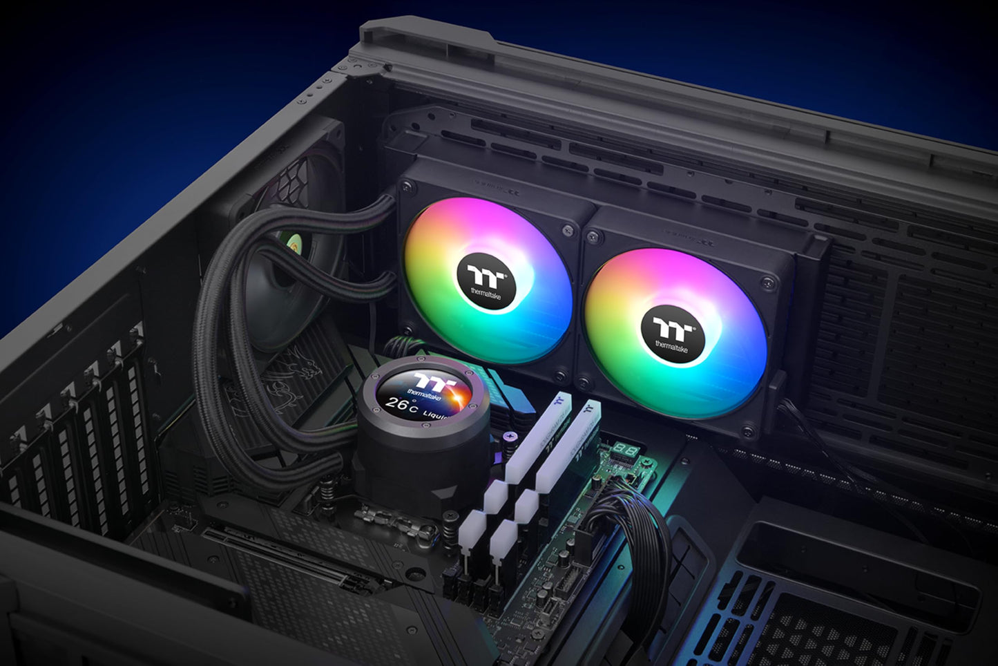 Thermaltake TH240 V2 Ultra EX ARGB AIO CPU Cooler/Water Block 2.1" LCD/Fan 120 * 2/Magnetic Quick Connection/MB ARGB Sync Control/LCD Software