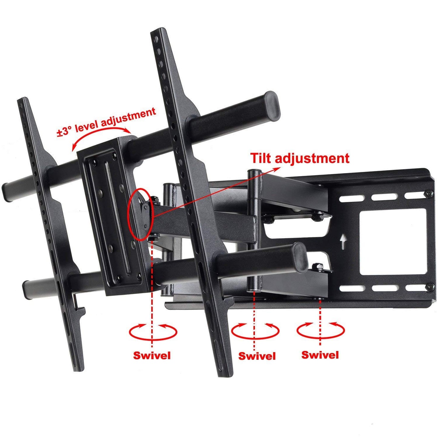 VideoSecu Wall Mount Heavy Duty Swing Arm for Most 32-75" Plasma LCD LED TV Television with Bonus HDMI Cable MW380B3 MT0