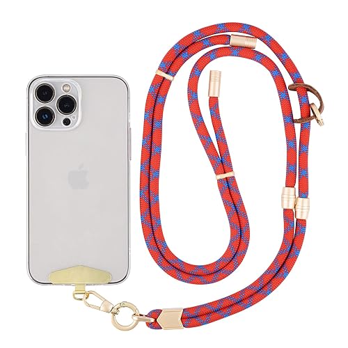 Yuxitonda Cell Phone Lanyard,Adjustable Shoulder Crossbody Lanyard,Detachable Length Wrist Lanyard (Reddish blue)