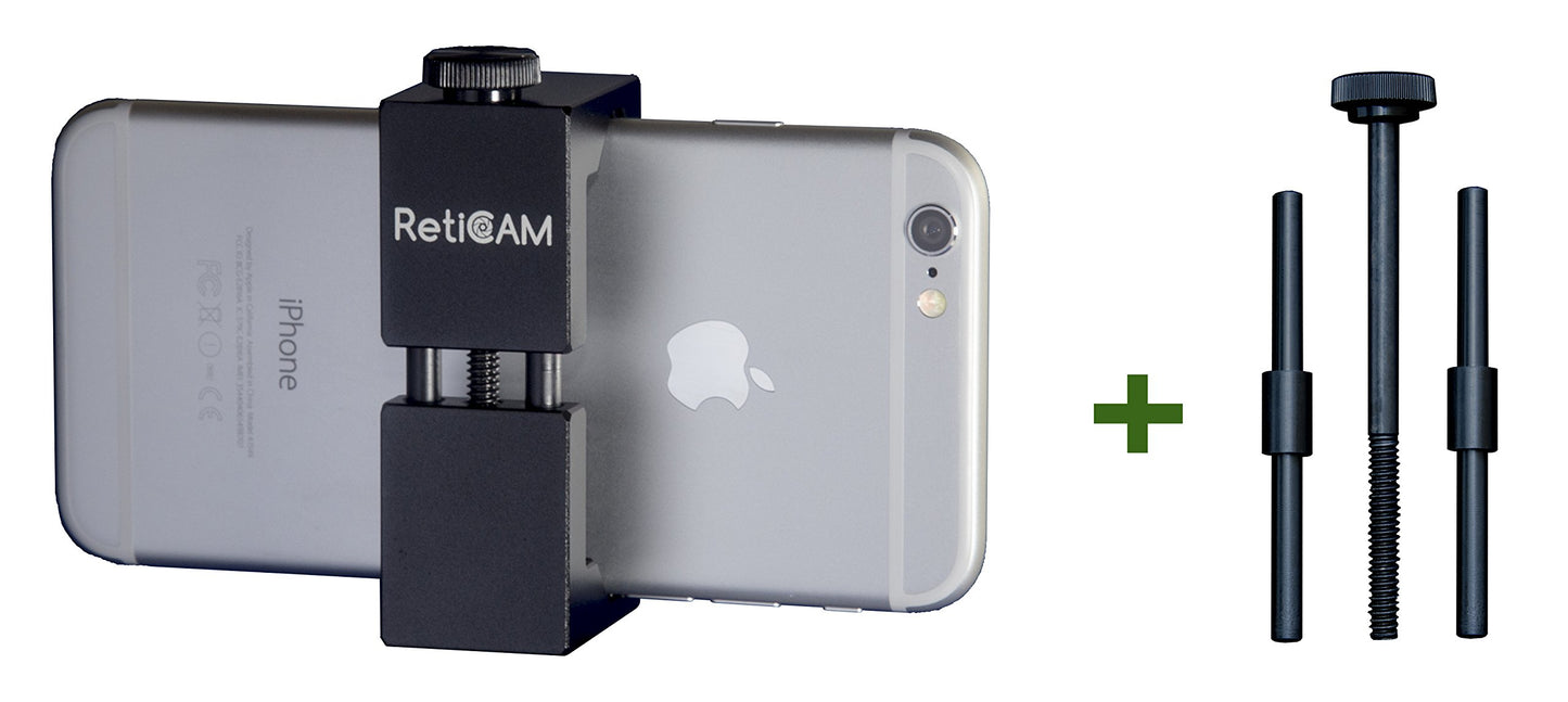 RETICAM® Smartphone Tripod Mount with Hand Grip - All Metal Heavy-Duty Hand Held Stabilizer and Tripod Mount for Smart Phones and Cameras - HG30