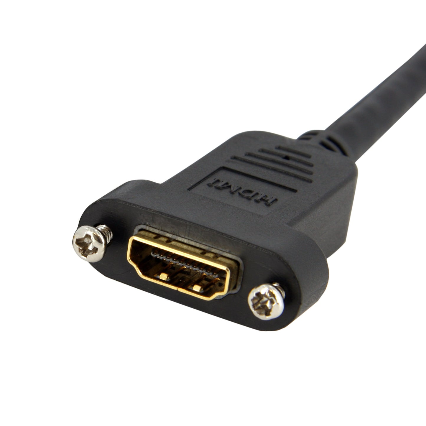StarTech.com 3ft HDMI Female to Male Adapter, 4K High Speed Panel Mount HDMI Cable, 4K 30Hz UHD HDMI, 10.2 Gbps Bandwdith, 4K HDMI Female to HDMI