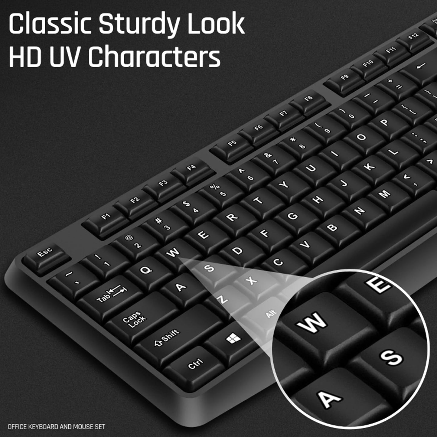 Wired Keyboard and Mouse, 104 Keys Wired Keyboard with Numeric Keypad, LED Indicators, Ergonomic, Comfortable Play and Plug for Windows/Mac/PC;Square