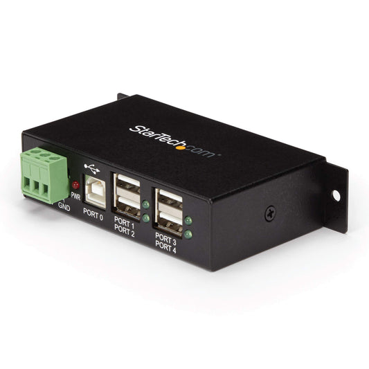 StarTech 4-Port Industrial USB 2.0 Hub, Metal, Expander, TAA (ST4200USBM)