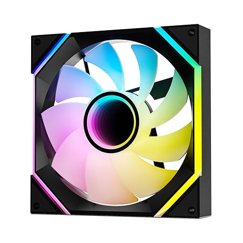 DARKROCK R140 140mm Reverse Blade Infinity Mirror Design PC Fan with LED ARGB Effects & PWM Control and Stable Running HDB Hydraulic Bearings - Black